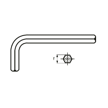 1002838 | HK-0090-S (PK-5) --- Keys and Screwdrivers Tools - 0.9 mm Short Arm Hex Keys - Carbon Steel Hex Key