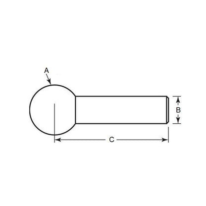 1135377 | BLTO-02540-CS-2 (Each) --- Tooling Balls - 25.4x12.7x41.275 mm Two Piece - Carbon Steel Ball