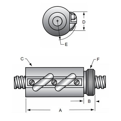 1119565 | AR-344RS (Each) --- Ball Circle Diameter 19.05 - 5.08 - 73.025
