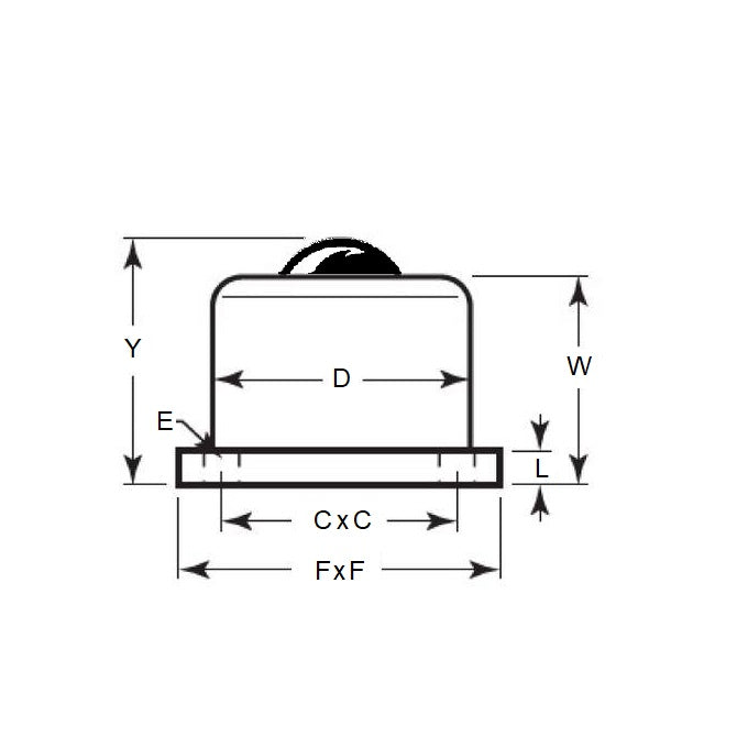 1200568 | BTU0136-006-B-C-HD (Each) --- Base Mount Ball Transfer Units - 136 kg - 41.4x5.6 mm Heavy Duty Steel - Carbon Steel