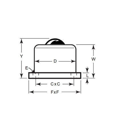 1200568 | BTU0136-006-B-C-HD (Each) --- Base Mount Ball Transfer Units - 136 kg - 41.4x5.6 mm Heavy Duty Steel - Carbon Steel