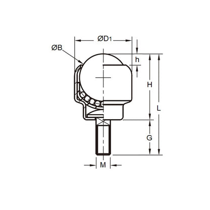 1147405 | BTU0034-016-TS-C (Each) --- Screw Stem Ball Transfer Units - 34 kg - 16x20.6 mm - Steel