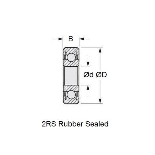 1075120 | 607-RB-MC45-T9H-AF12-E (100 Pcs) --- Single Row Ball Bearings - 7x19x6 mm - Chrome Steel SAE 52100 - High Speed Polyamide Cage