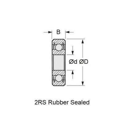1075120 | 607-RB-MC45-T9H-AF12-E (100 Pcs) --- Single Row Ball Bearings - 7x19x6 mm - Chrome Steel SAE 52100 - High Speed Polyamide Cage