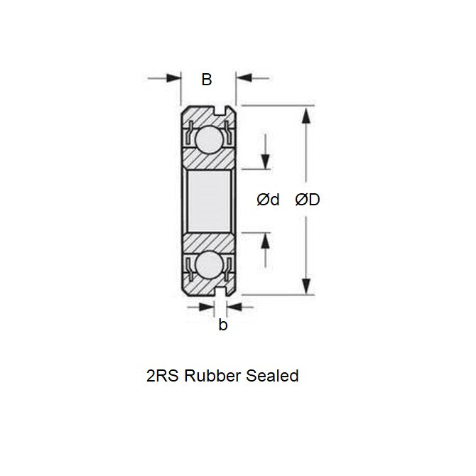 1125343 | 6204-2RS-NR (Each) --- Single Row Ball Bearings - 20x47x14 mm with Snap Ring - Chrome Steel SAE 52100 Bearing