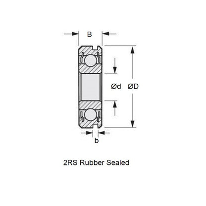 1123652 | 6204-2RS-NR --- Single Row Ball Bearings - 20x47x14 mm - Chrome Steel SAE 52100