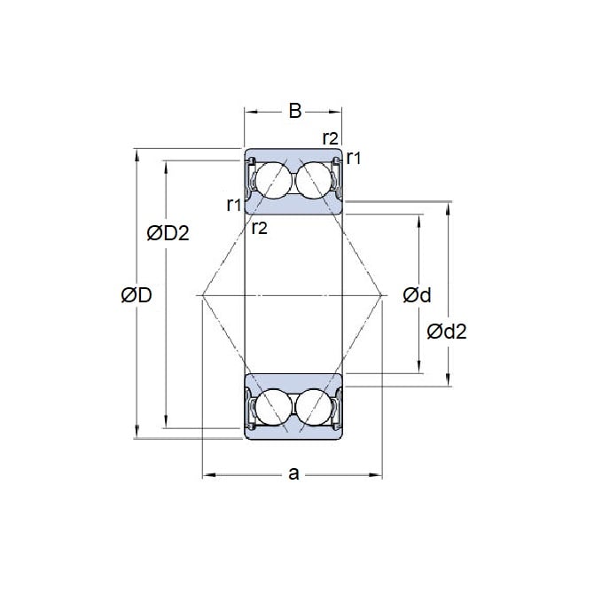 1098331 | 5201-2RS --- Angular Contact Bearings - 12x32x15.9 mm - Chrome Steel SAE 52100