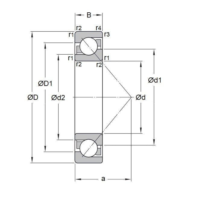 1098805 | 7901-FC-2RS-ECO (PK-10) --- Angular Contact Bearings - 12x24x6 mm Single Row Ball - Chrome Steel SAE 52100 Bearing