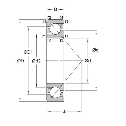 1097822 | CZR-7901-CSN-PP-U5-PK-SRL --- Angular Contact Bearings - 12x24x6 mm - Ceramic Zirconia - PEEK Cage - SI3N4 Balls - Polypropylene Seals