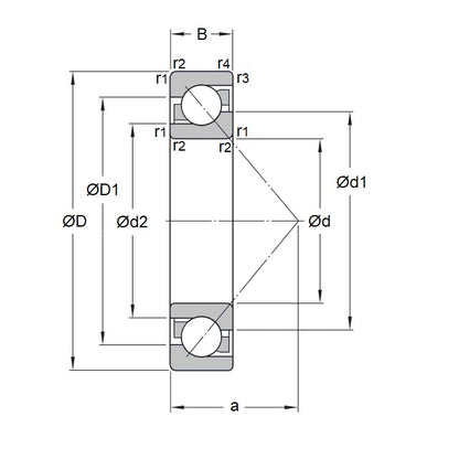 1155117 | 7208B (Each) --- Angular Contact Bearings - 40x80x18 mm Single Row Ball - Chrome Steel SAE 52100 Bearing