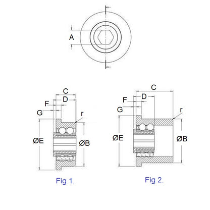 1078139 | CB-254-079H-21-6D (25 Pcs) --- Conveyor Bearings - 7.94x25.4x21.34 mm / 11.94 mm - Stainless Steel 316 Balls and Races