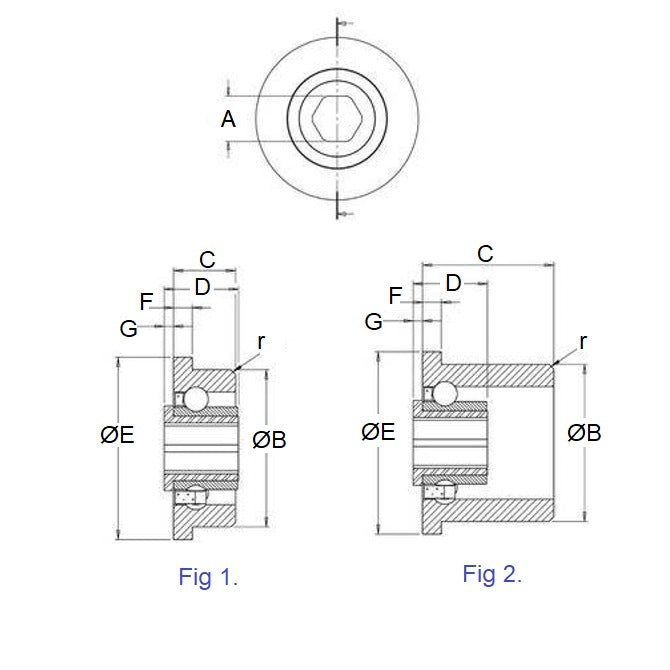 1094571 | CB-406-111H-28-6S (Each) --- Conveyor Bearings - 11.11x40.64x27.94 mm / 23.62 mm Single Row - Stainless Steel 316 Balls and Races Bearing