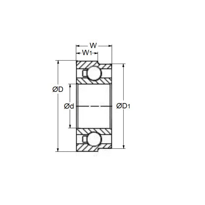 1047623 | SR144A-D27-CSN-ZS-KC-OPT --- Dental Applications Bearings - 3.175x6.35x2.779 mm - Stainless Steel AISI 440C - High Speed Phenolic Cage - Ceramic Balls - Dental Special