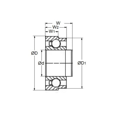 1046528 | SR144A-D650-CSN-ZS-TO (Each) --- Dental Applications Bearings - 3.175 6.350 / 5.979 2.778 mm - Stainless Steel AISI 440C - Dental Special Bearing