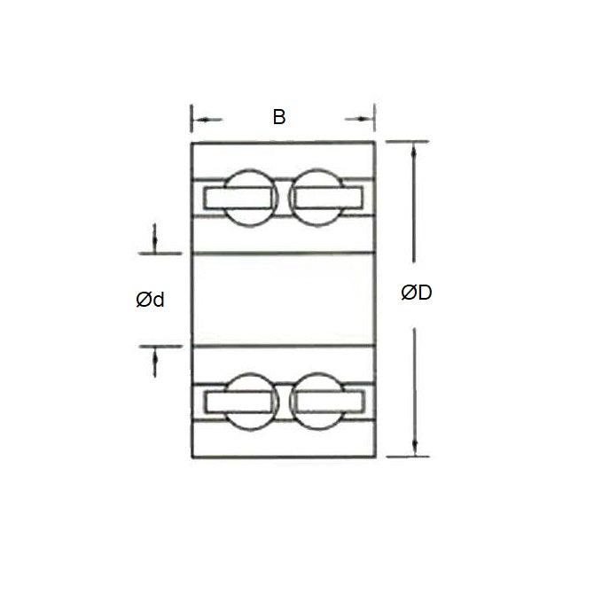 1086638 | P-DR-R12212-AS6 (Each) --- Plastic Bearings - 9.525x34.925x11.113 mm - Acetal with Stainless 316 Balls Bearing