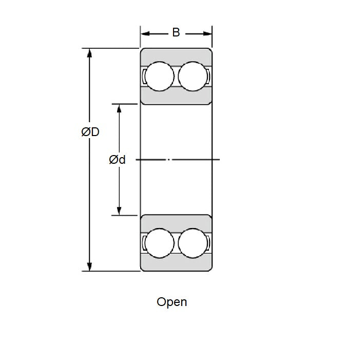 1159525 | 5309 (Each) --- Angular Contact Bearings - 45x100x39.7 mm Double Row Ball - Chrome Steel SAE 52100 Bearing