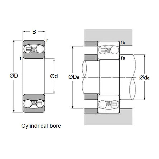 1125385 | 2204 (Each) --- Double Row Ball Bearings - 20x47x18 mm Self Aligning - Chrome Steel SAE 52100 Bearing