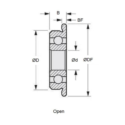 1037067 | SFR1-MC34-GR5-R-L23 (20 Pcs) --- Single Row Ball Bearings - 1.397x4.763x1.984 mm - Stainless Steel AISI 440C