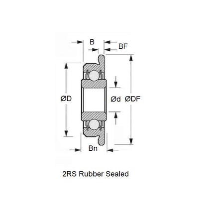 1084014 | F639BWC-2RS-MC34 (Each) --- Single Row Ball Bearings - 9x30x12 mm / 10 mm Flanged - Chrome Steel SAE 52100 Bearing