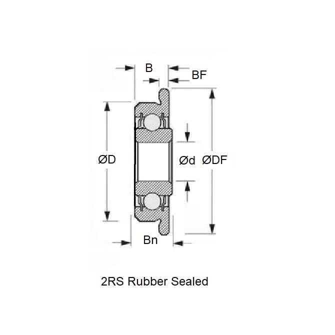 1121408 | FWMR3516-2RS-ECO (Each) --- Single Row Ball Bearings - 16x35x11 mm Flanged - Chrome Steel SAE 52100 Bearing