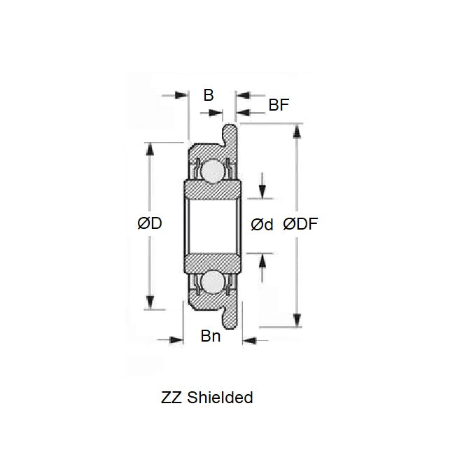 1070777 | SFWR168-ZZS-MC3 (Each) --- Single Row Ball Bearings - 6.35x9.525x3.175 mm / 3.969 mm Flanged - Stainless Steel AISI 440C Bearing