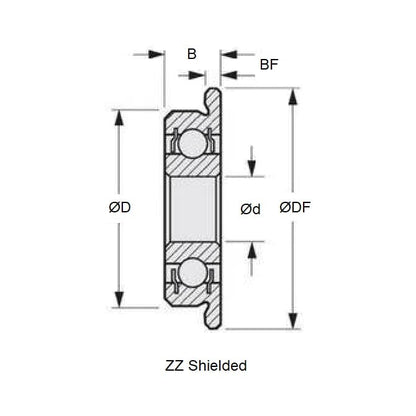 1039414 | F602B-ZZS-MC3-JP6 (50 Pcs) --- Single Row Ball Bearings - 2x7x3 mm - Chrome Steel SAE 52100