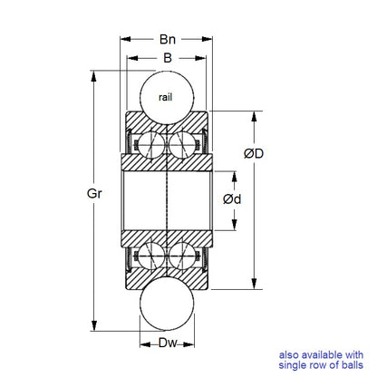 1062157 | DRA-WMR175-2RS-GP-ECO (100 Pcs) --- Grooved OD Bearings - 5x17x7 mm / 8 mm - Chrome Steel SAE 52100