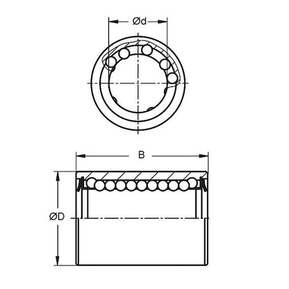 1043412 | LCB-0030-006-007-SP-S440 (Each) --- Ball Bearings Linear - 3x6x7 mm Miniature Super High Precision - Stainless Steel AISI 440C Bearing