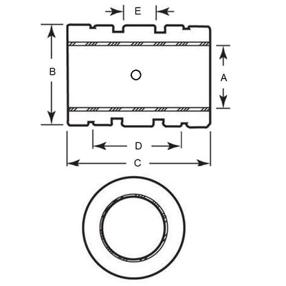 1152962 | LCP-0381-060-076-CC (Each) --- Sliding Bearings Linear - 38.12x60.33x76.2 mm - Ceramic Coated Steel Bearing