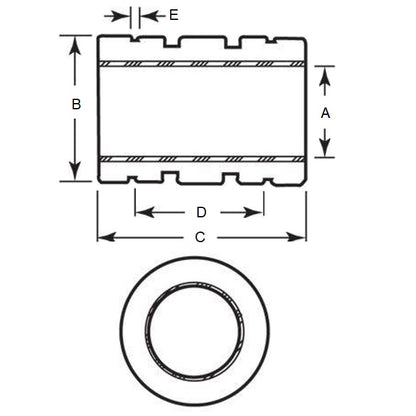 1071459 | LCP-0064-013-019-FG (Each) --- Sliding Bearings Linear - 6.35x12.7x19.05 mm - Frelon Gold Lined Bearing