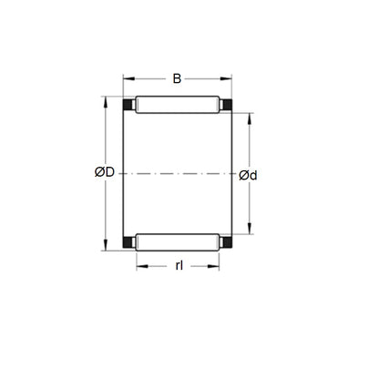 1118571 | NC-0180-0220-0200-ST (Each) --- Needle Roller without Inner Ring Bearings - 18x22x20 mm / 1430 Kgf Cage Type - CSteel Bearing