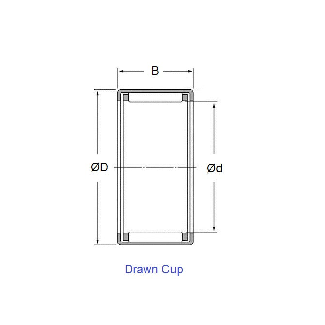 1124676 | NSO-0200-0280-0200-ST (Each) --- Needle Roller without Inner Ring Bearings - 20x28x20 mm / 1720 Kgf Shell Type - Chrome Steel Bearing