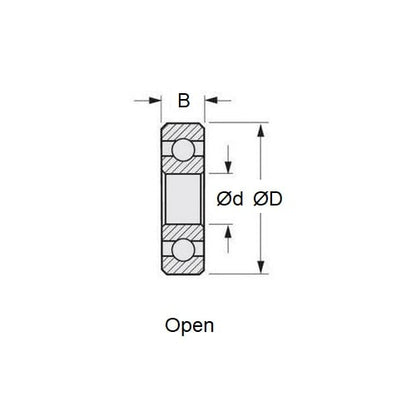 1081182 | CSN-708-FC-DRY (20 Pcs) --- Angular Contact Bearings - 8x22x7 mm - Ceramic Silicon Nitride - Full Complement