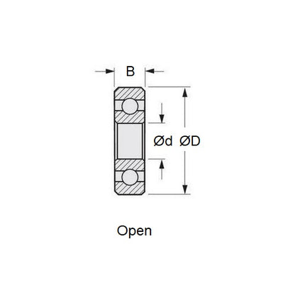 1081407 | CSN-708-FC-DRY (PK-20) --- Angular Contact Bearings - 8x22x7 mm Single Row Ball - Ceramic Silicon Nitride - Full Complement Bearing