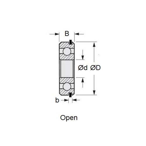 1115450 | 6003-NR --- Single Row Ball Bearings - 17x35x10 mm - Chrome Steel SAE 52100