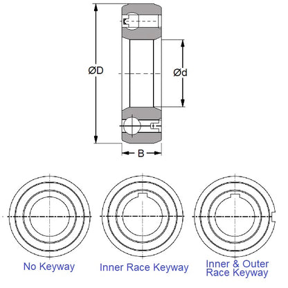 1091617 | OW-0100-0260-0080-K (Each) --- One Way Bearings - 10x26x8 mm Sprag - Chrome Steel Bearing
