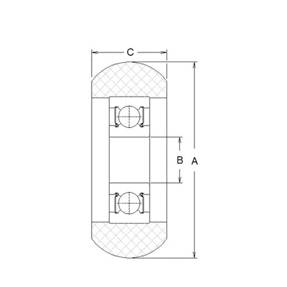 1129807 | NRV-0225-060-W-ZZ (Each) --- Nylon Tyre Through Bore Convex Rollers - 22.5x6x6 mm - Chrome Steel and Acetal Roller