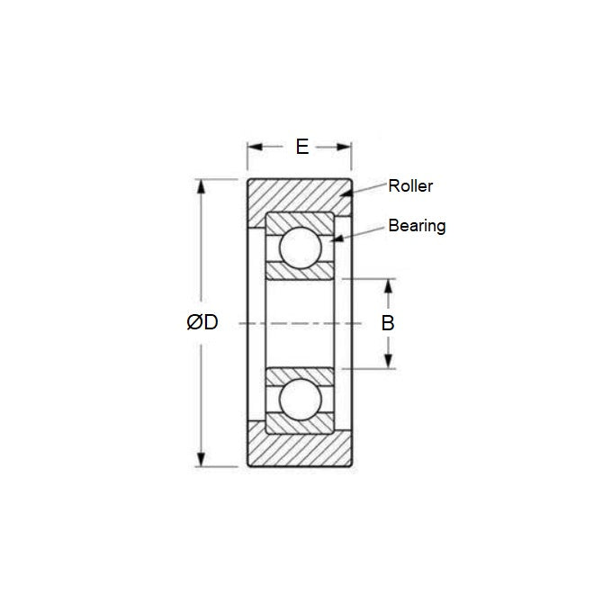 1127644 | NR-0220-060-070-W-ZZ (PK-2) --- Idler with Bearing Rollers - 22x6x7 mm - Nylon Covered Chrome Steel Roller