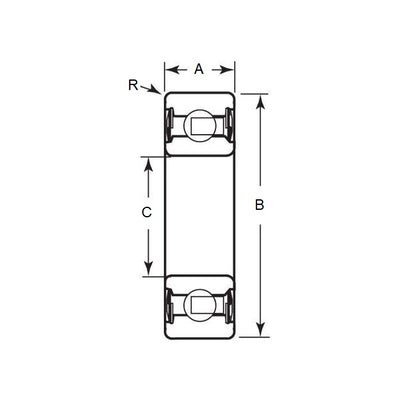 1102780 | R12216-ZZ-SG (Each) --- Single Row Ball Bearings - 12.7x34.925x11.113 mm Unflanged - Chrome Steel Bearing