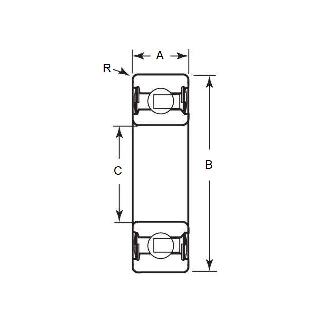 1086496 | R11812-ZZ-SG (Each) --- Single Row Ball Bearings - 9.525x28.575x9.525 mm Unflanged - Chrome Steel Bearing