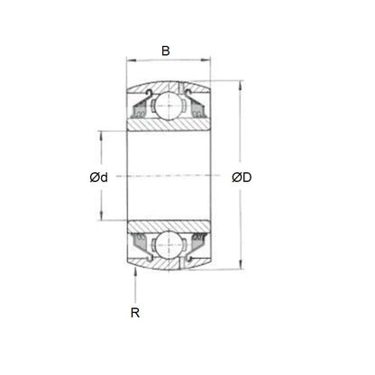 1123694 | CS204-2RS --- Spherical OD Radial Ball Bearings - 20x47x14 mm - Chrome Steel