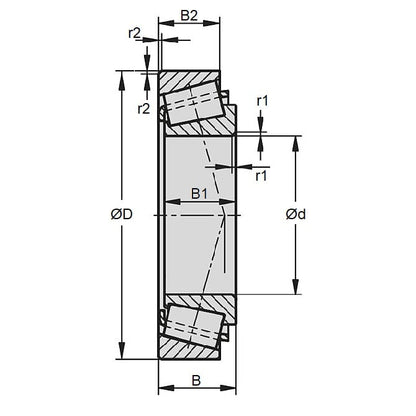 1132449 | E30305J --- Tapered Roller Set Bearings - 25x62x18.25 mm / 17 mm - Chrome Steel