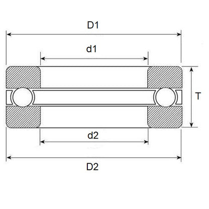 1044826 | T-0030-0080-G-BR --- Thrust Ball Bearings - 3x8x3.5 mm / 3.2 mm - Chrome Steel
