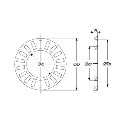 1134013 | T-0250-0410-FCG-S440 (Each) --- Thrust Bearings - 25x41x4.762 mm / 3.18 mm Ball - Nylon and Stainless AISI 440C Bearing
