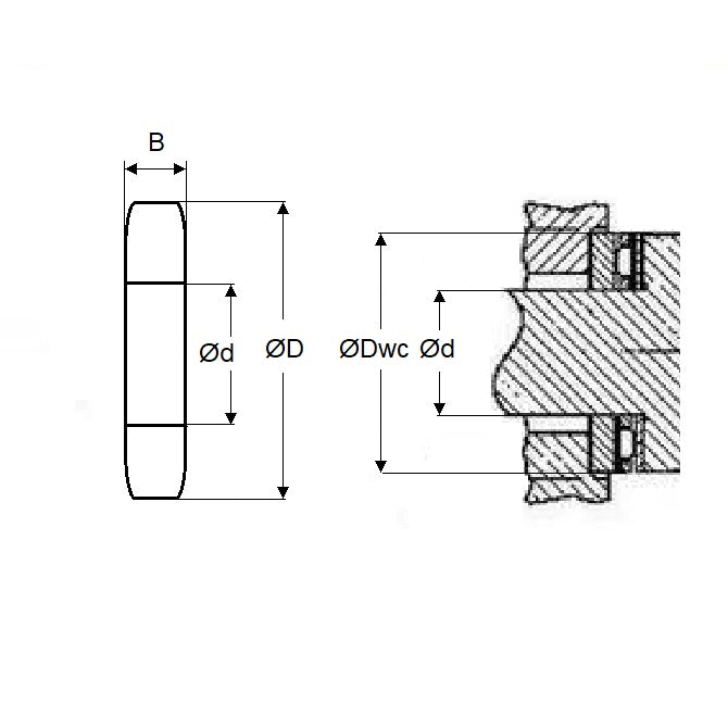 1084477 | T-0095-0206-FW (Each) --- Thrust Ball Washers Only Bearings - 9.52x20.62 mm - Washer Only - Carbon Steel / 1.6 mm Chrome Steel Washer