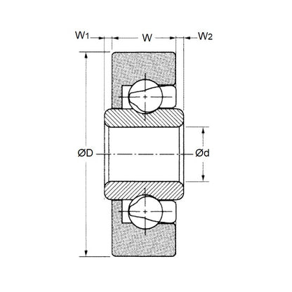 1067463 | TOK-DR-22-H6W1 (2 Pcs) --- Special Type Bearings - 6x22 - 7.000 / 9.000 / 1 mm - Acetal with Mild Steel Inner Race