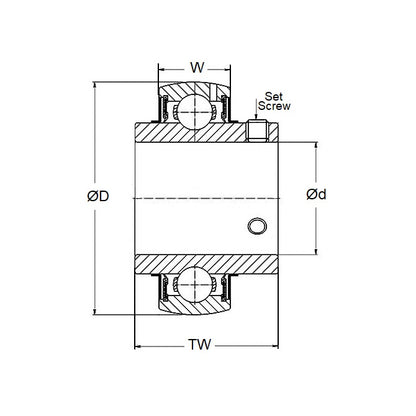1111997 | P-UC204-10-AS6 (Each) --- Spherical OD Bearings - 15.875x47x31 mm Suits Plastic Housings - Acetal with Stainless 316 Balls Bearing