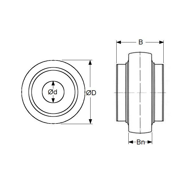 1136524 | P-UC205-16-ASL (PK-5) --- Spherical OD Bearings - 25.4x52x18 mm Suits Plastic Housings - Acetal Solid Bearing