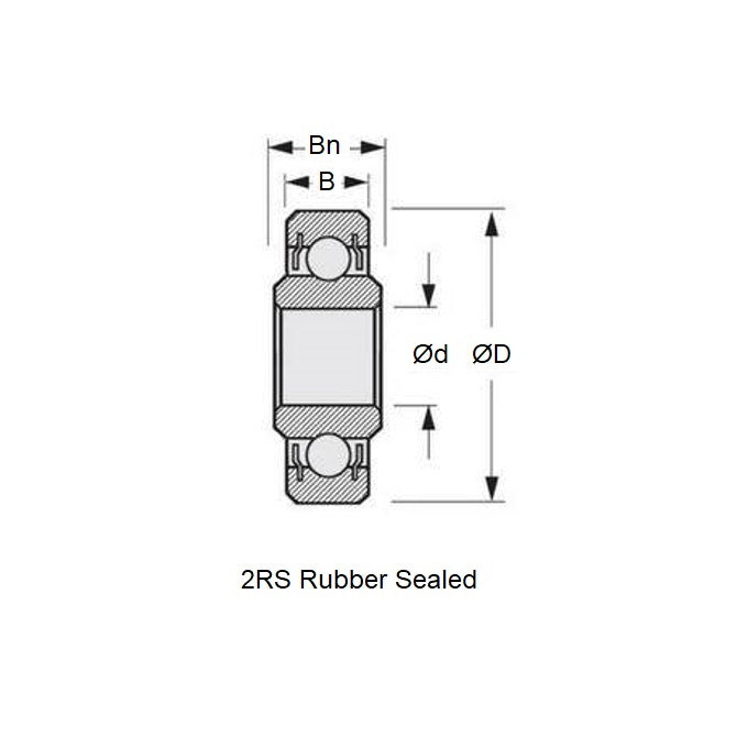 1121358 | WR11924-2RB-FC-ECO (Each) --- Single Row Ball Bearings - 19.05x30.163x6.35 mm / 7.142 mm Unflanged - Chrome Steel SAE 52100 Bearing