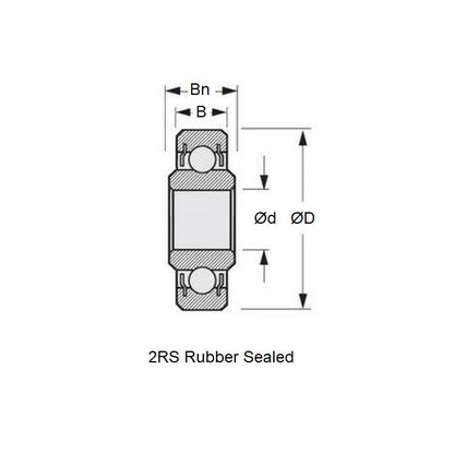 1121358 | WR11924-2RB-FC-ECO (Each) --- Single Row Ball Bearings - 19.05x30.163x6.35 mm / 7.142 mm Unflanged - Chrome Steel SAE 52100 Bearing